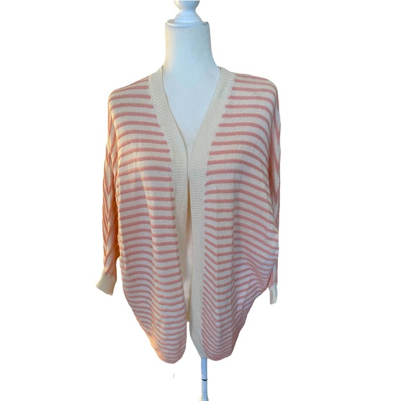 Market & Spruce Sweaters - Market & Spruce Pink & Cream Stripe Sweater Size L